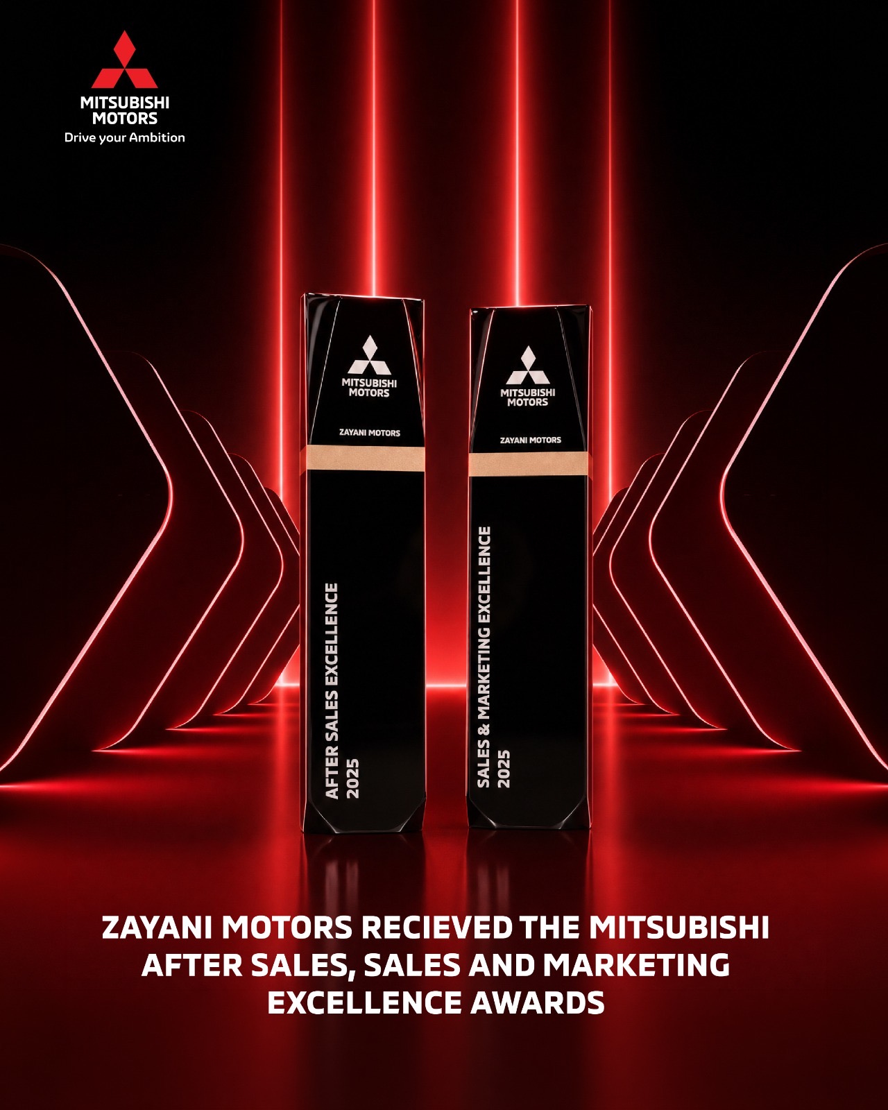 Zayani Motors Wins Two Gold Awards from Mitsubishi Motors Middle East and Africa